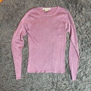 Vintage Stephanie Andrews Lilac Pink 100% Silk Long Sleeve Top Size S
